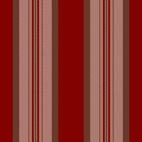 Random background lines, throw textile fabric texture. Sew stripe vertical seamless pattern in maroon and papaya whip colors. vector