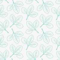 Hand drawn floral pattern design. Simple ornament with plant and leaf. vector