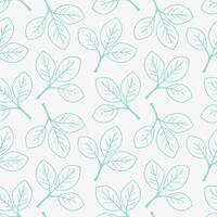 Hand drawn floral pattern design. Simple ornament with plant and leaf. vector