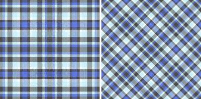 Tartan plaid pattern of texture textile background with a fabric seamless check. Set in sky colors for luxurious bed linens. vector