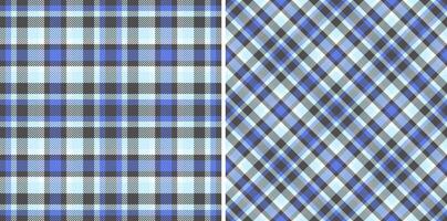 Tartan plaid pattern of texture textile background with a fabric seamless check. Set in sky colors for luxurious bed linens. vector