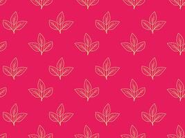 Hand drawn floral pattern design. Simple ornament with plant and leaf. vector