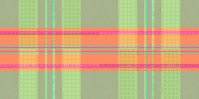 Royal seamless textile tartan, lady fabric background pattern. Vertical texture plaid check in teal and orange colors. vector