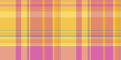 Group tartan textile, robe pattern texture seamless. Pillow fabric plaid background check in amber and orange colors. vector
