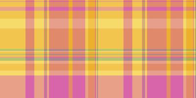 Group tartan textile, robe pattern texture seamless. Pillow fabric plaid background check in amber and orange colors. vector