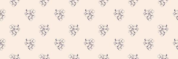 Hand drawn floral pattern design. Flower drawing simple ornament. vector