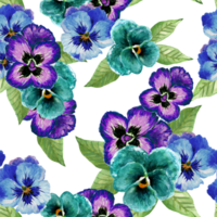 Seamless pattern pansy flower blossom blooming petal bud background png