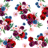 Seamless pattern pansy flower blossom blooming petal bud background png