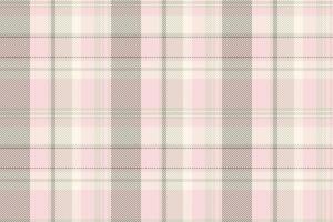 Dress check plaid, italian seamless textile texture. Ornament tartan fabric background pattern in light and sea shell colors. vector