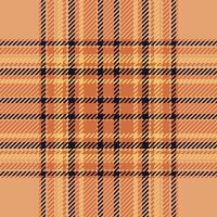 Plaid check pattern in orange and red colors. Seamless fabric texture. Tartan textile print. vector