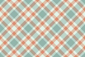 Worn pattern textile fabric, diagonal tartan seamless. Fashionable background texture check plaid in orange and pastel colors. vector