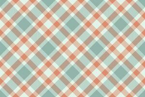 Worn pattern textile fabric, diagonal tartan seamless. Fashionable background texture check plaid in orange and pastel colors. vector