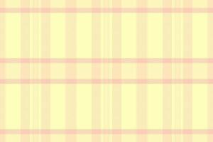 Chequered seamless background texture, mature check tartan textile. Dining room pattern plaid fabric in light and peach puff colors. vector