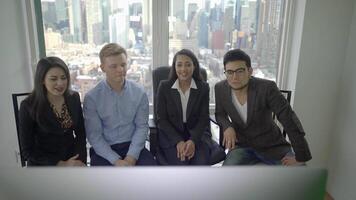 Group of Young Diverse Multiracial Business People Meeting in City Office video