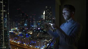 Young Handsome Man Using Tablet Screen on Business Travel video