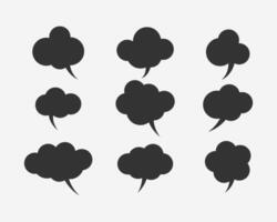 Set talk bubbles speech . Blank empty bubble icon design elements. Chat on line symbol template. Collection dialogue balloon stickers silhouette. vector