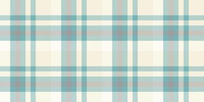 Artistic pattern check texture, podium textile background. Punk plaid tartan seamless fabric in beige and cyan colors. vector