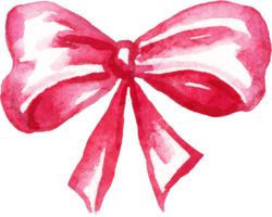 Red bow. Watercolor clipart png