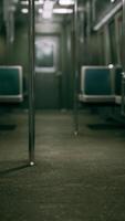 empty subway wagon using New York city public transportation system video