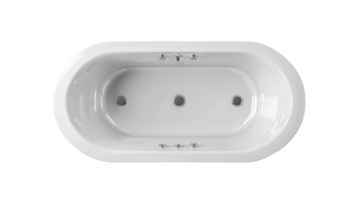 Top-Down View of White Bathtub on the transparent background, Format png