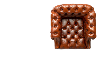 Brown Leather Lounge Chair on the transparent background, Format png