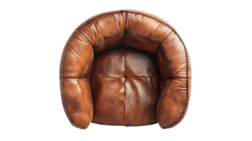 Modern Brown Leather Armchair on the transparent background, Format png