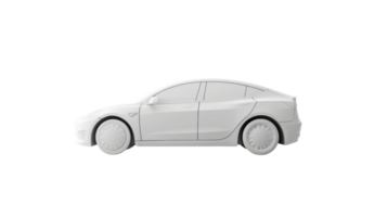 White Car Render on the transparent background, Format png