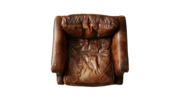 View of Leather Armchair on the transparent background, Format png