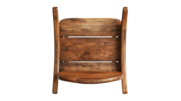 Top-Down View of Wooden armchair on the transparent background, Format png