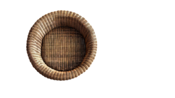 Top-Down View of Wicker Armchair on the transparent background, Format png