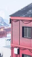 snow around building of polar station in Antarctica video