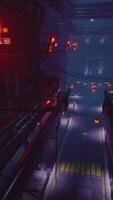 neon lights of futuristic sci fi city video