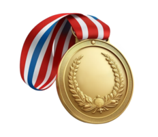 gold medal with ribbon png