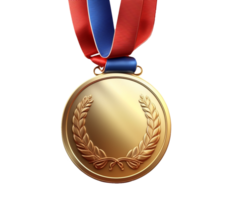 gold medal with ribbon png