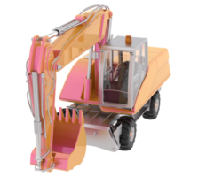 Excavator isolated on background. 3d rendering - illustration png