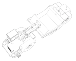 hjul traktor skrapa isolerat på bakgrund. 3d tolkning - illustration png