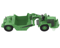 Wheel tractor scraper isolated on background. 3d rendering - illustration png
