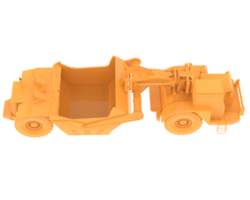 Wheel tractor scraper isolated on background. 3d rendering - illustration png