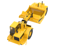 Wheel tractor scraper isolated on background. 3d rendering - illustration png