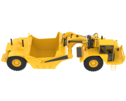Wheel tractor scraper isolated on background. 3d rendering - illustration png