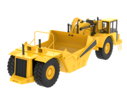 Wheel tractor scraper isolated on background. 3d rendering - illustration png