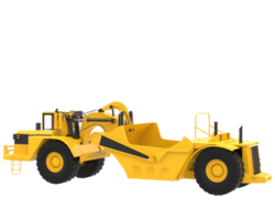 Wheel tractor scraper isolated on background. 3d rendering - illustration png