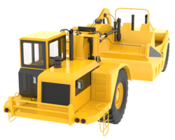 Wheel tractor scraper isolated on background. 3d rendering - illustration png