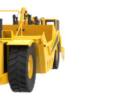 Wheel tractor scraper isolated on background. 3d rendering - illustration png