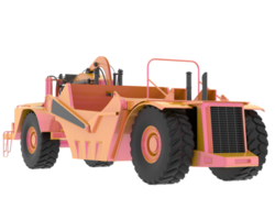 Wheel tractor scraper isolated on background. 3d rendering - illustration png