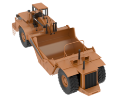 hjul traktor skrapa isolerat på bakgrund. 3d tolkning - illustration png