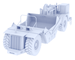 Wheel tractor scraper isolated on background. 3d rendering - illustration png