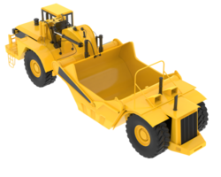 Wheel tractor scraper isolated on background. 3d rendering - illustration png