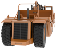 rueda tractor raspador aislado en antecedentes. 3d representación - ilustración png