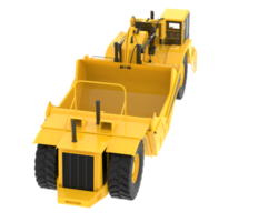 Wheel tractor scraper isolated on background. 3d rendering - illustration png